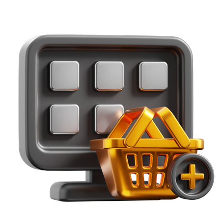 Carrinho de compras on-line  3D Icon