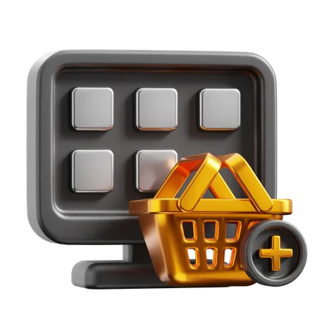 Carrinho de compras on-line  3D Icon