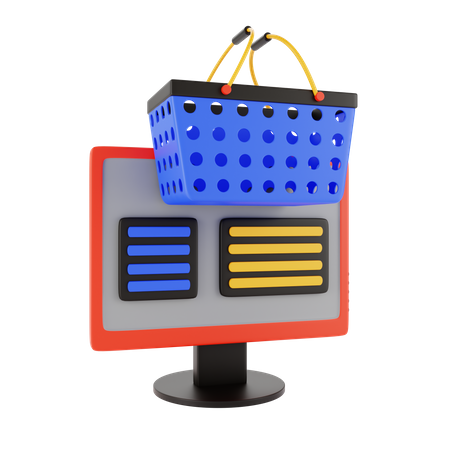 Carrinho de compras on-line  3D Illustration