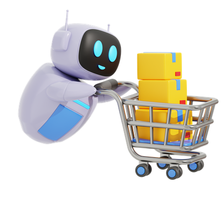 Carrinho de compras robô  3D Icon