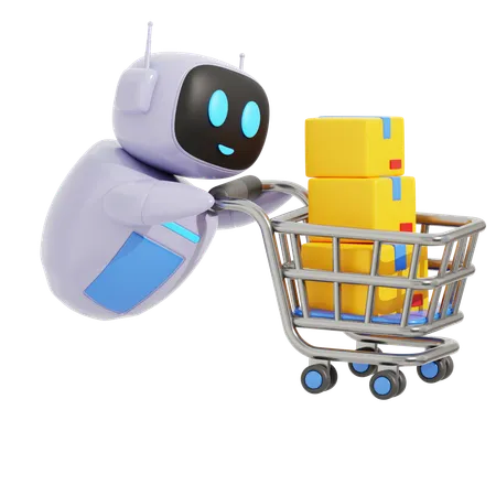 Carrinho de compras robô  3D Icon