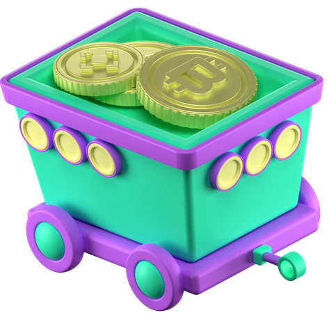 Carrinho de criptografia  3D Icon