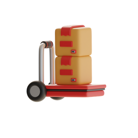 Carrinho de embalagem e caixa  3D Icon