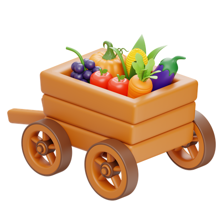 Carrinho de legumes  3D Icon
