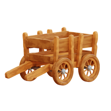 Carrinho de madeira  3D Icon