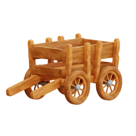 Carrinho de madeira  3D Icon