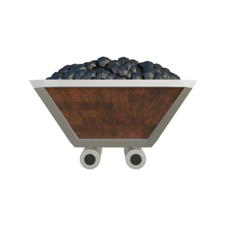 Carrinho de mina de carvão  3D Illustration