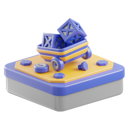 Carrinho de mineração  3D Icon