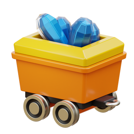 Carrinho de mineração  3D Icon