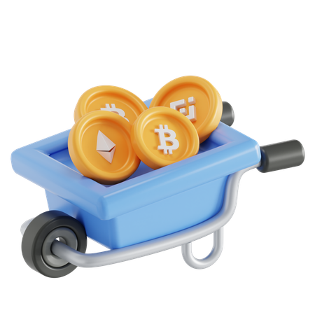 Carrinho de mineração de bitcoin  3D Icon