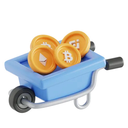 Carrinho de mineração de bitcoin  3D Icon