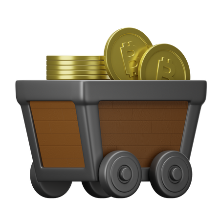 Carrinho de mineração de bitcoin  3D Illustration