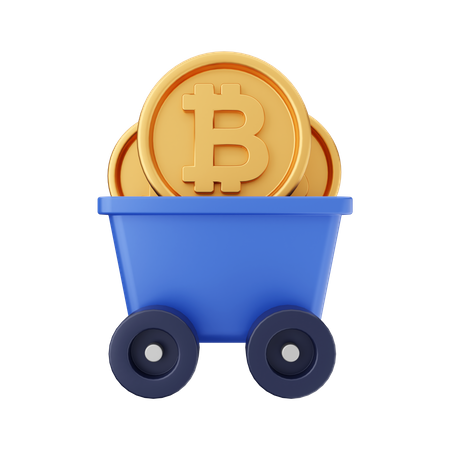 Carrinho de mineração de bitcoin  3D Icon
