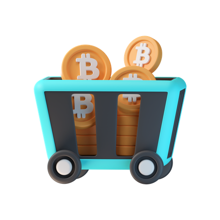 Carrinho de mineração de bitcoin  3D Icon