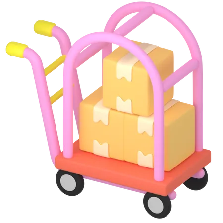 Carrinho de pacote  3D Icon