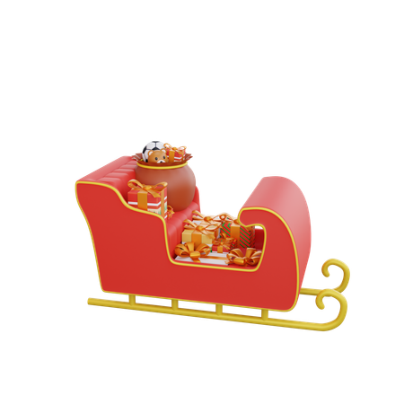 Carrinho de papai noel  3D Icon