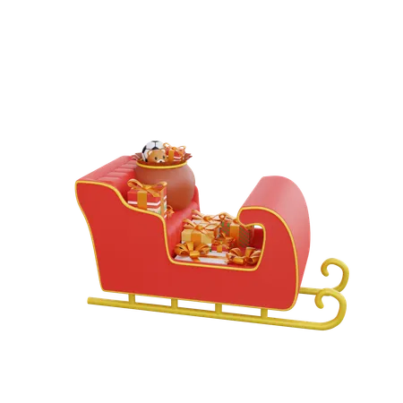 Carrinho de papai noel  3D Icon