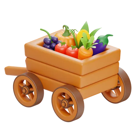 Carrinho de legumes  3D Icon
