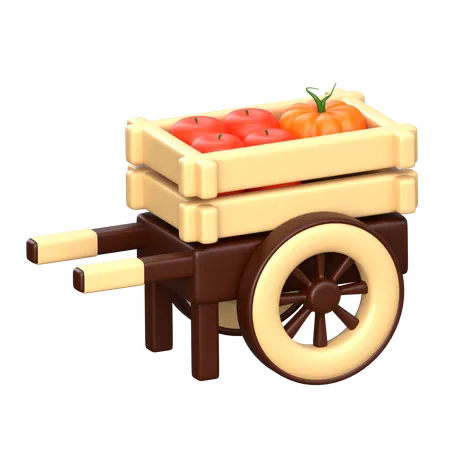 Carrinho de legumes  3D Icon