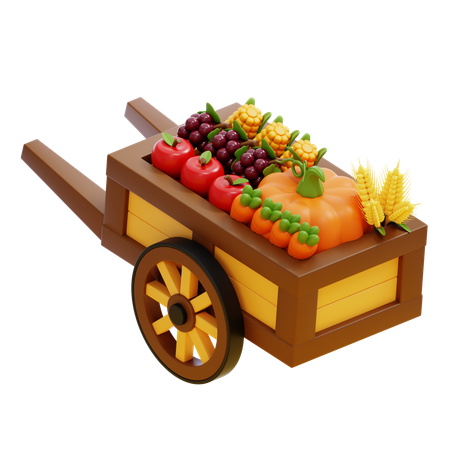 Carrinho de legumes  3D Icon