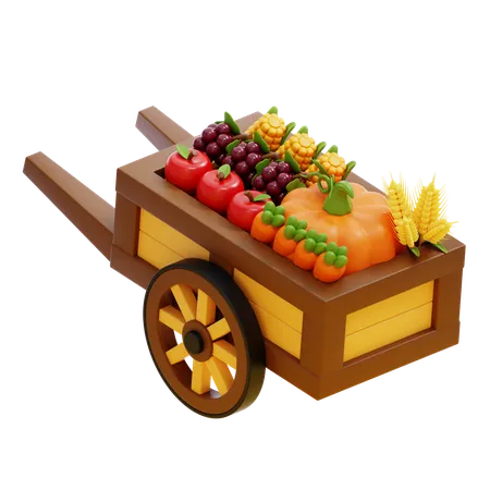 Carrinho de legumes  3D Icon