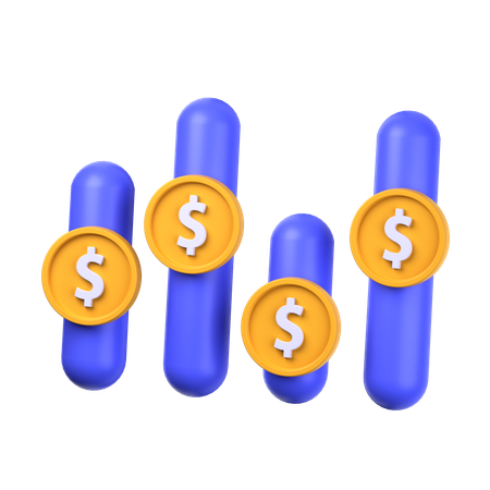 Carrinho financeiro  3D Icon