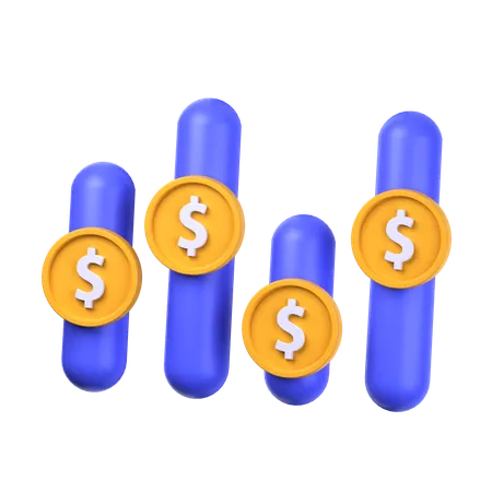 Carrinho financeiro  3D Icon