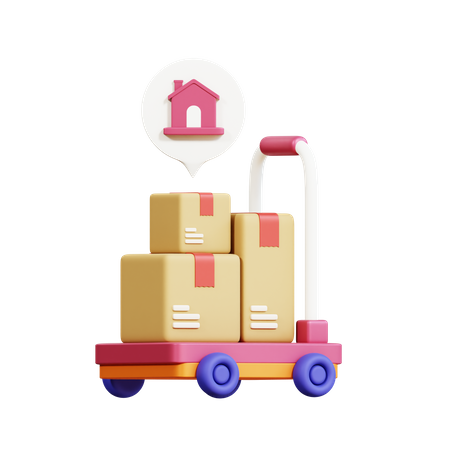 Carrinho logístico  3D Icon