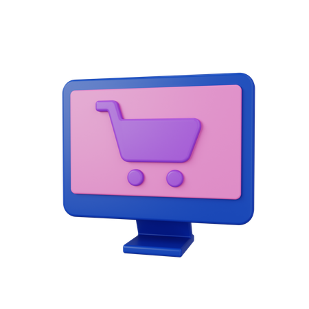 Carrinho on-line  3D Icon