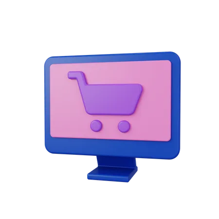 Carrinho on-line  3D Icon