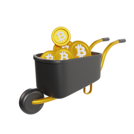 Carro bitcoin  3D Icon