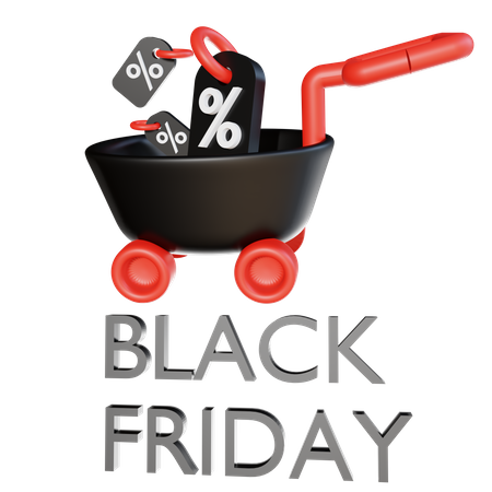 Carrito de viernes negro  3D Illustration