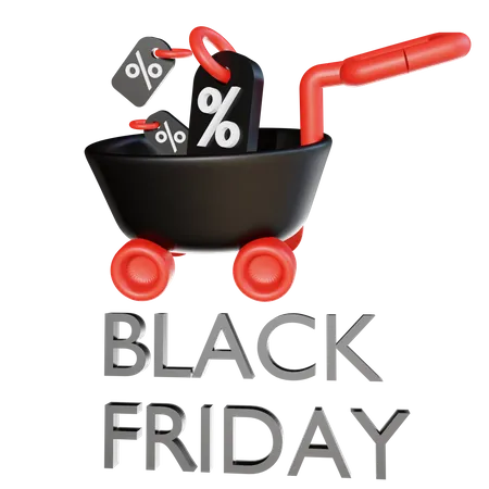 Carrito de viernes negro  3D Illustration