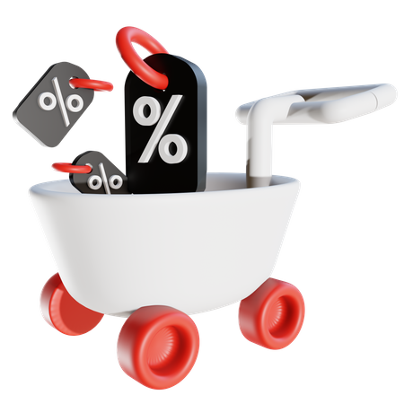 Carrito de viernes negro  3D Illustration