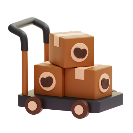 Carrito de café en grano  3D Icon