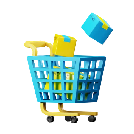 Carrito de compras completo  3D Illustration