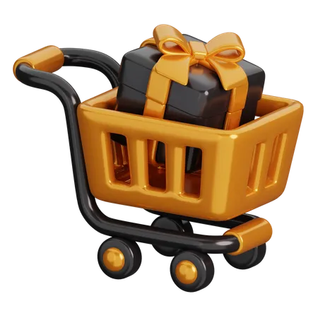 Carrito de compras de regalos  3D Icon