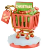 carrito de compras navideño con regalos