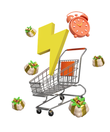Carrito de compras de Navidad  3D Icon