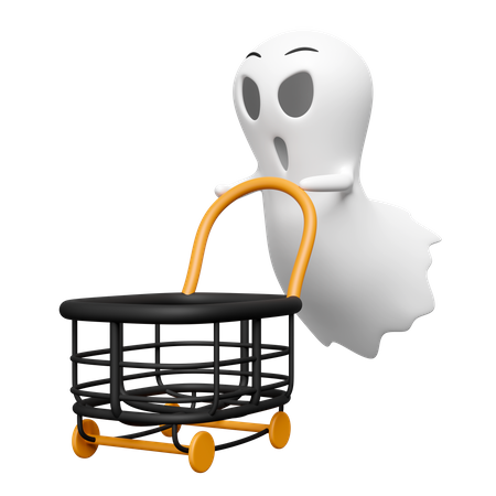 Fantasma empujando el carrito de compras  3D Icon