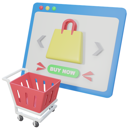 Carrito de compras en línea  3D Icon