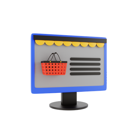 Carrito de compras en línea  3D Icon