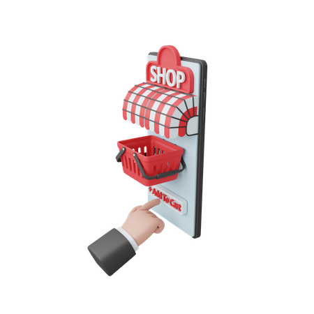 Carrito de compras en línea  3D Icon