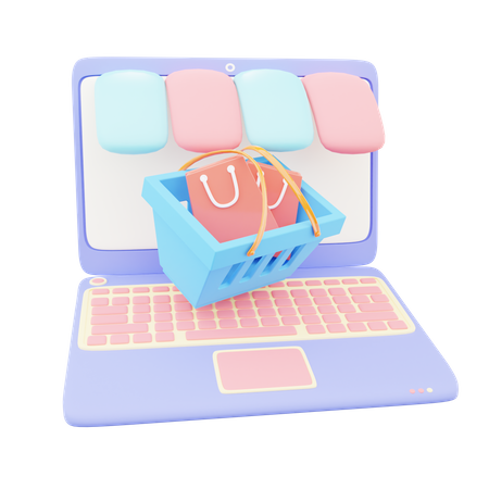 Carrito de compras en línea  3D Icon