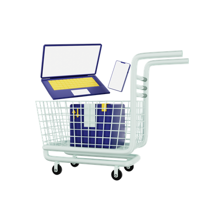 Carrito de compras lleno  3D Illustration