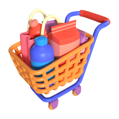 Carrito de compras lleno  3D Icon