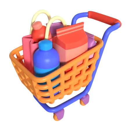 Carrito de compras lleno  3D Icon