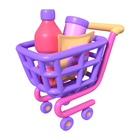 Carrito de compras lleno  3D Icon