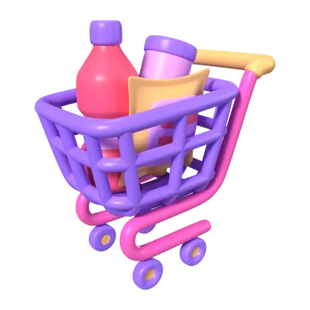 Carrito de compras lleno  3D Icon