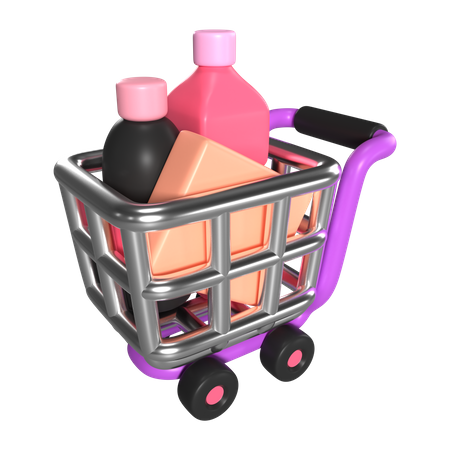 Carrito de compras lleno  3D Icon